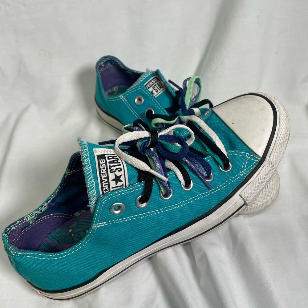 Size 9 turquoise Converse shoes